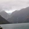 Stormy weather at the Hanging Glacier in Queulat National Park, Chile
